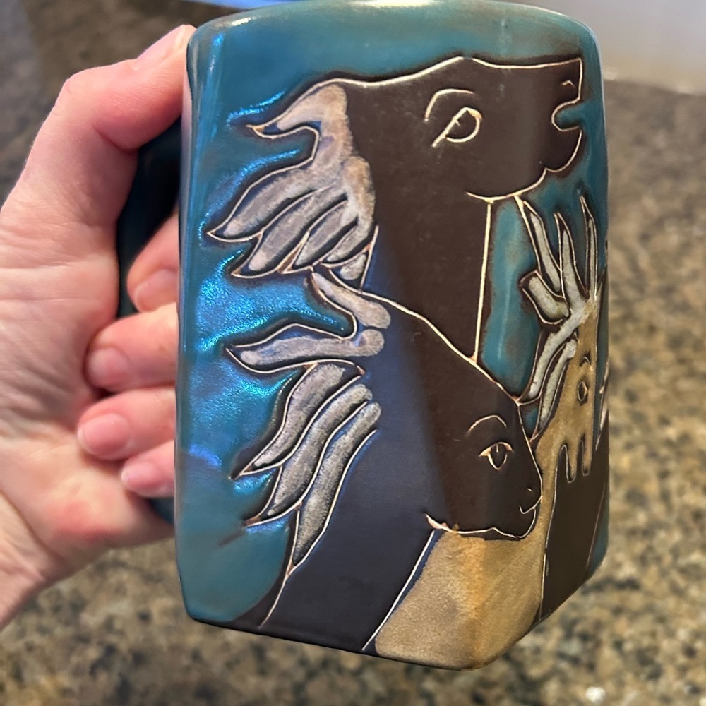 MARA STONEWARE COLLECTION - One 10 Ounce Mug Coffee Wild Horses Design